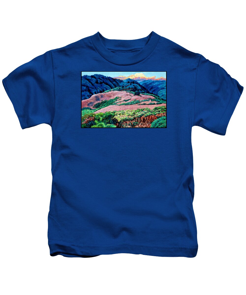 Landscape Kids T-Shirt featuring the painting Patterns Along the Trail by John Lautermilch