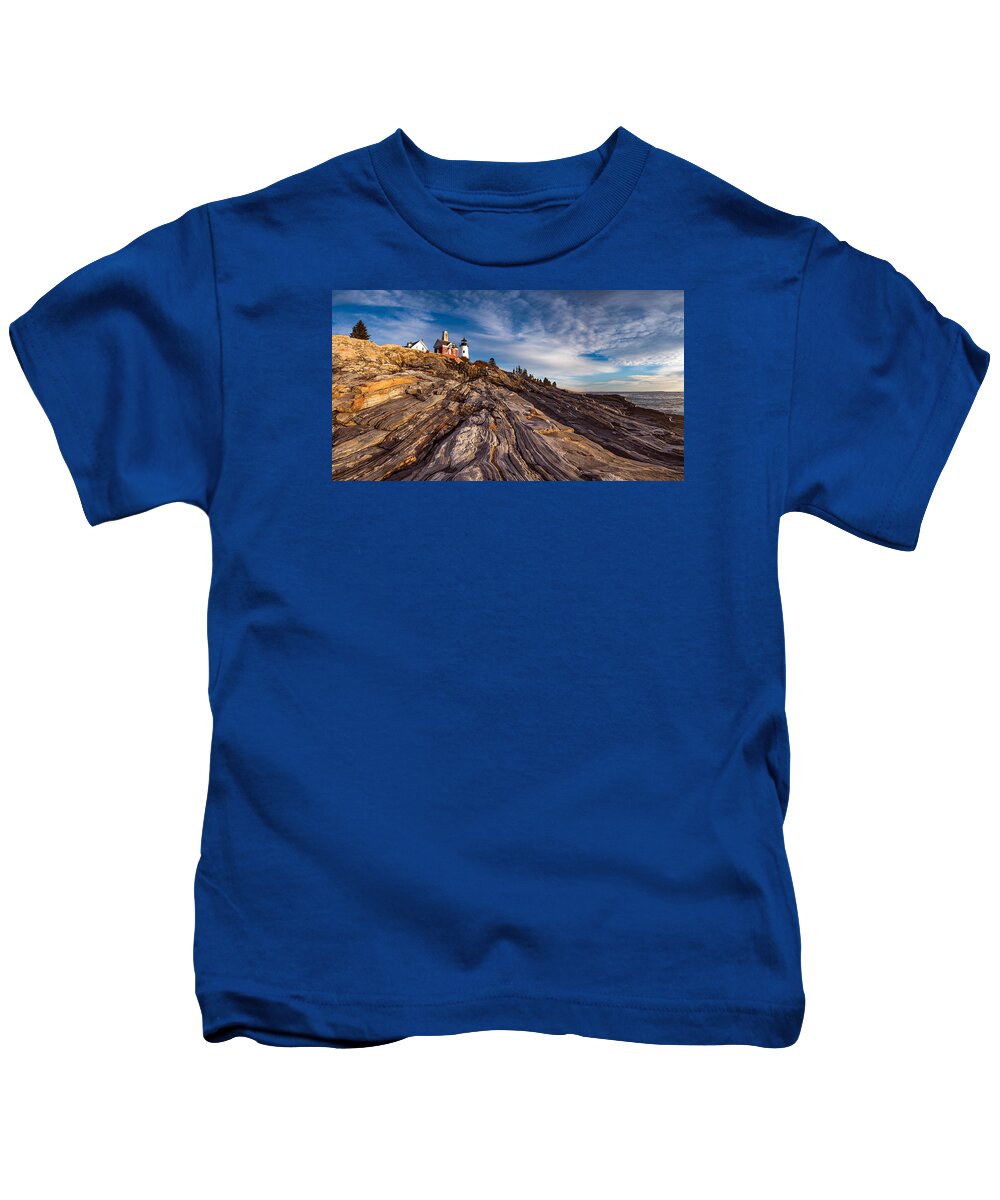 Lighthouse Kids T-Shirt featuring the photograph Pemaquid Point by Darren White