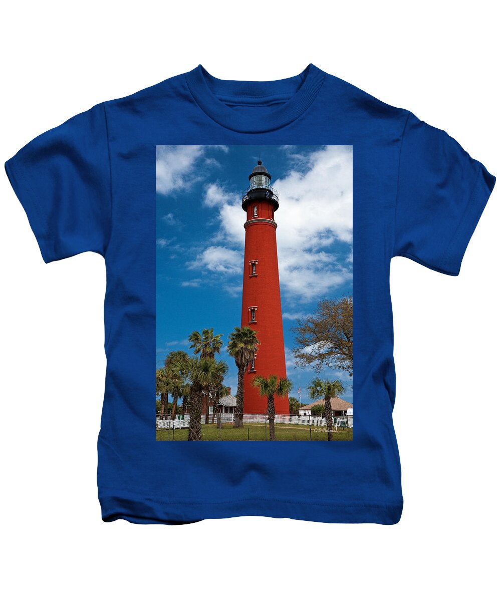 Lighthouse Kids T-Shirt featuring the photograph Ponce Inlet Lighthouse by Christopher Holmes
