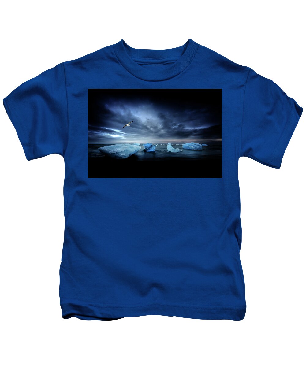 Iceland Kids T-Shirt featuring the photograph Postcard From Jokulsarlon by Philippe Sainte-Laudy