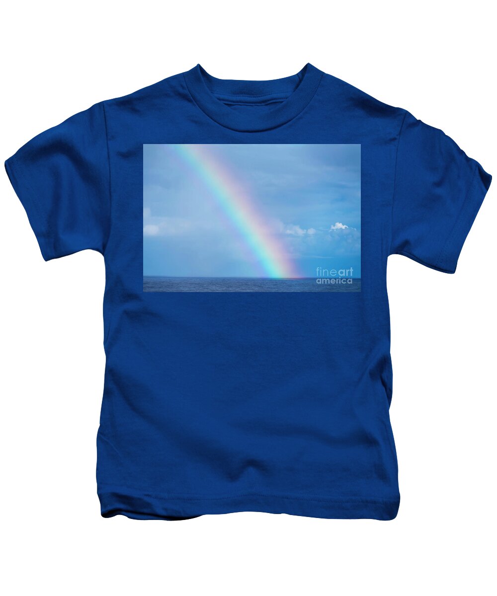 Landscape Kids T-Shirt featuring the photograph Rainbow at Sea by Robert Bolla