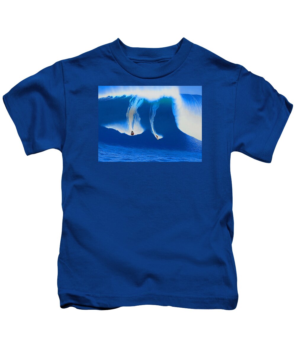 Surfing Kids T-Shirt featuring the painting Log Cabins 1998 by John Kaelin