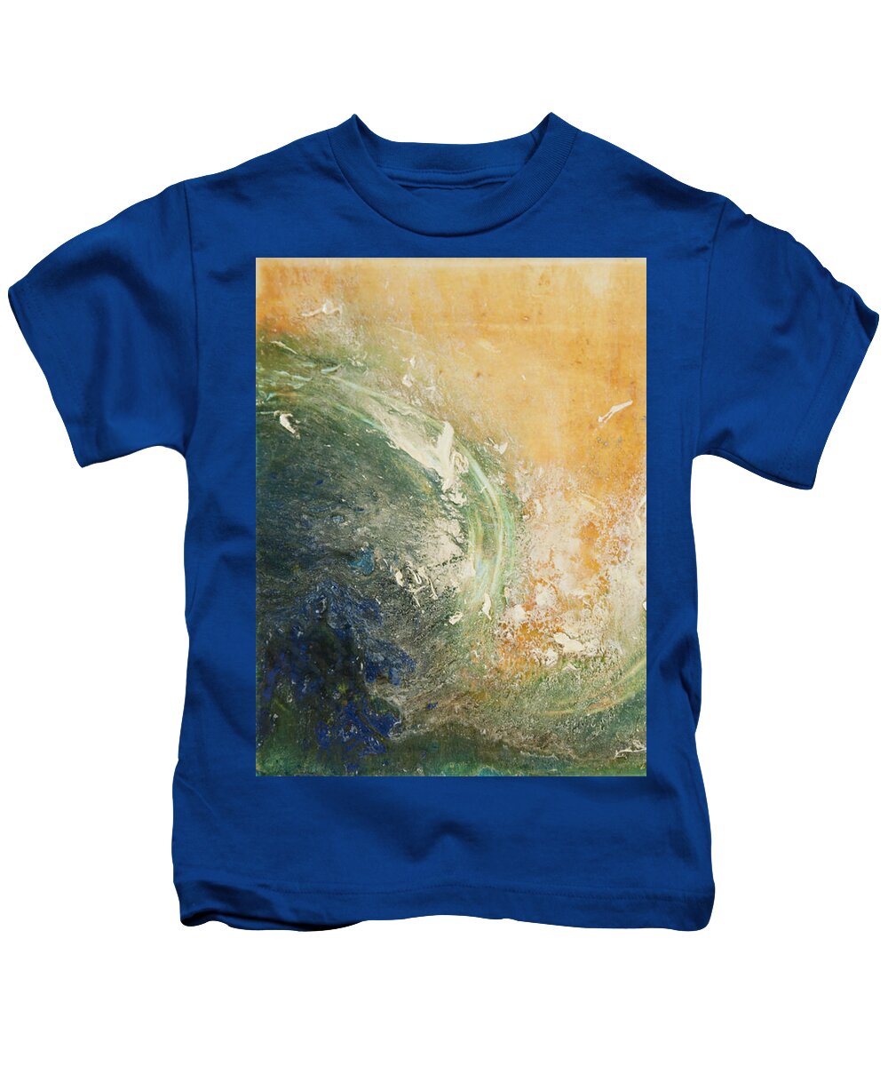Ocean Kids T-Shirt featuring the painting Rugged Coast Aerial View by Shelley Myers