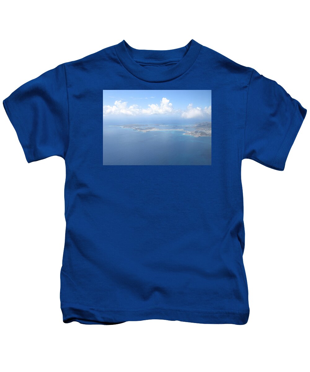 Aerial Kids T-Shirt featuring the photograph Simpson Bay St. Maarten by Christopher J Kirby