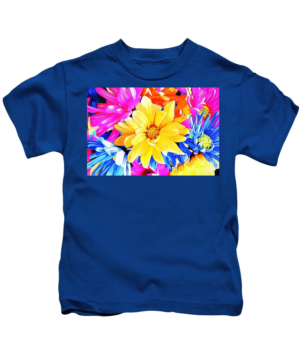Flowers Kids T-Shirt featuring the painting Spring Fling by Tina LeCour