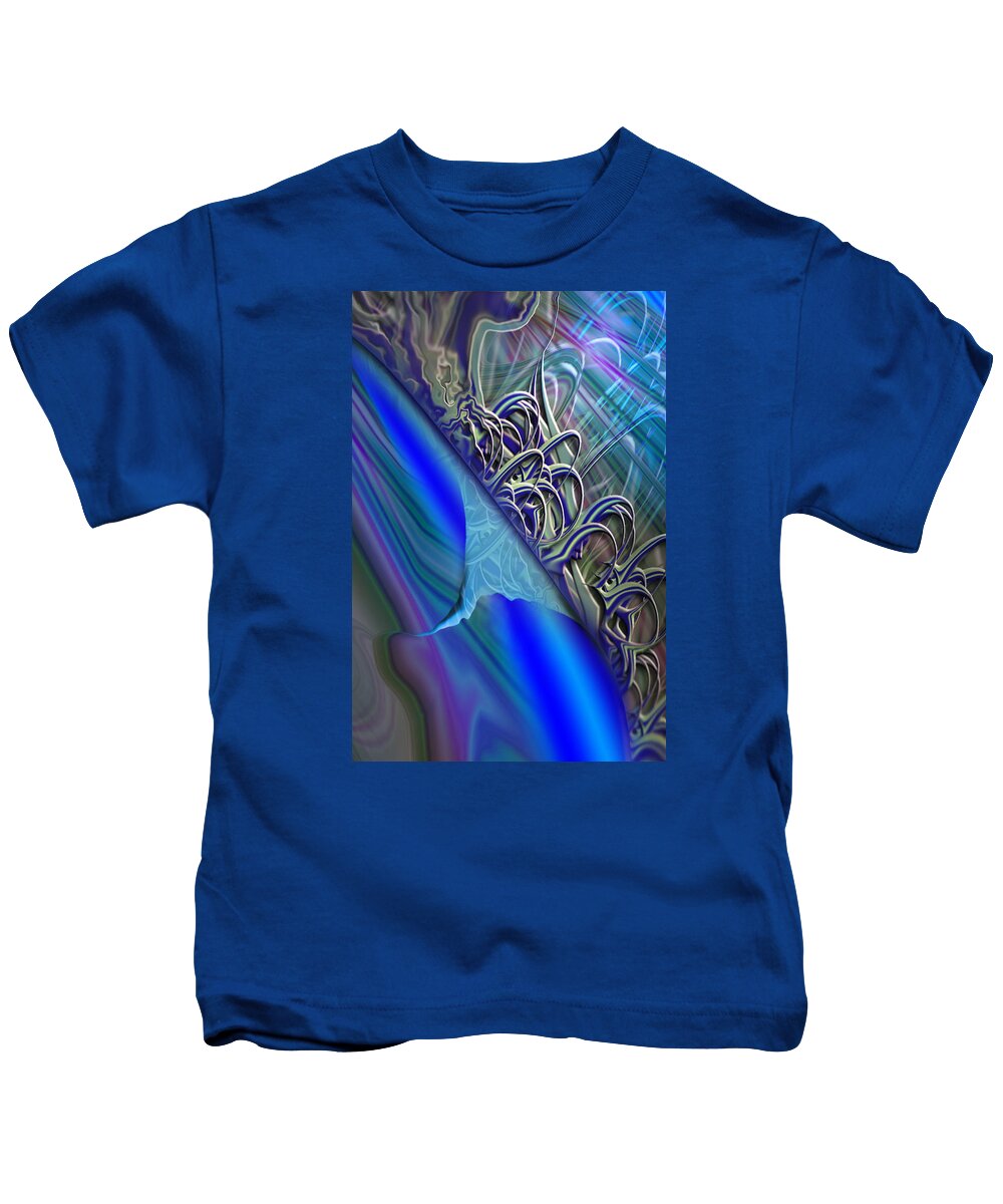 Mighty Sight Studio Abstractions Surrealism  Kids T-Shirt featuring the painting Sprinters Awl by Steve Sperry