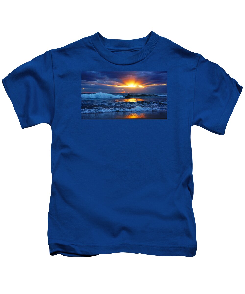 Sunrise Kids T-Shirt featuring the photograph Sunrise Light Wave by Lawrence S Richardson Jr