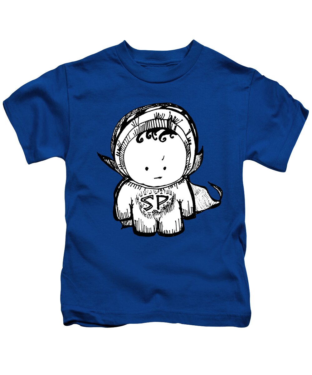 Grumpypants Kids T-Shirt featuring the drawing Superpants by Unhinged Artistry