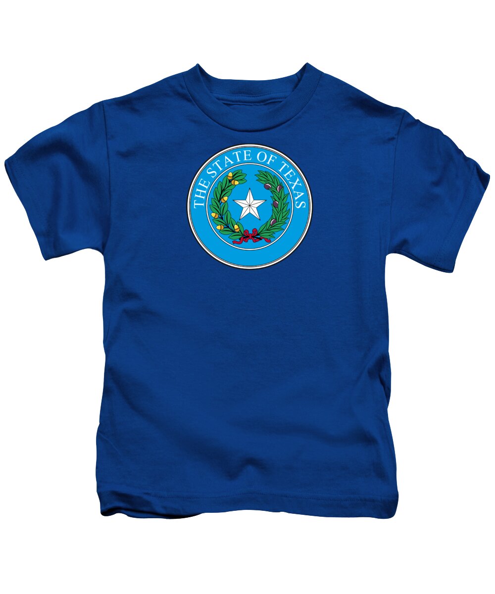 Texas Kids T-Shirt featuring the digital art Texas State Seal by Movie Poster Prints