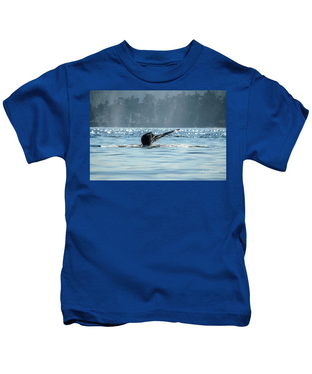 Humpback Whales Kids T-Shirt featuring the photograph The Descent Humpback Whale by Roxy Hurtubise