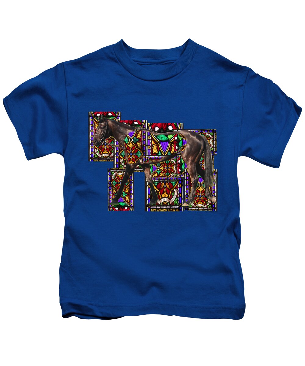 Horse Kids T-Shirt featuring the photograph Walking Horse by Tom Conway