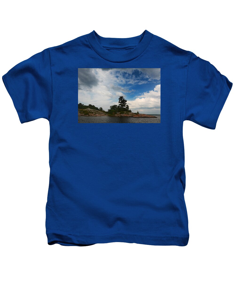 Wall Island Kids T-Shirt featuring the photograph Wall Island Big Sky 3627 by Steve Somerville