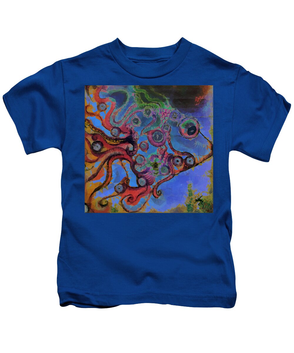 Fish Kids T-Shirt featuring the digital art Wave After Wave by Tracy McDurmon