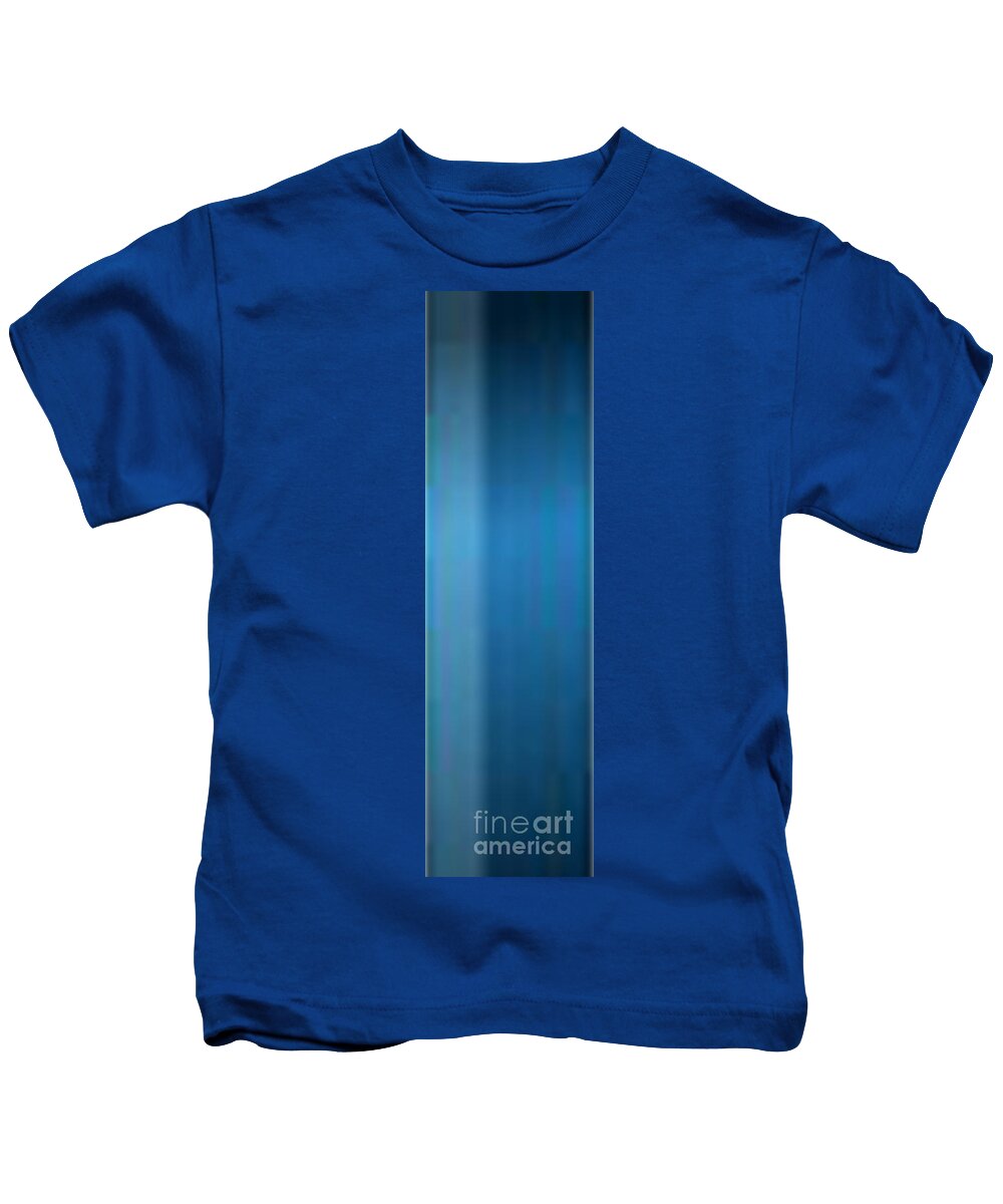 Oil Kids T-Shirt featuring the painting Blue Angular #1 by Archangelus Gallery