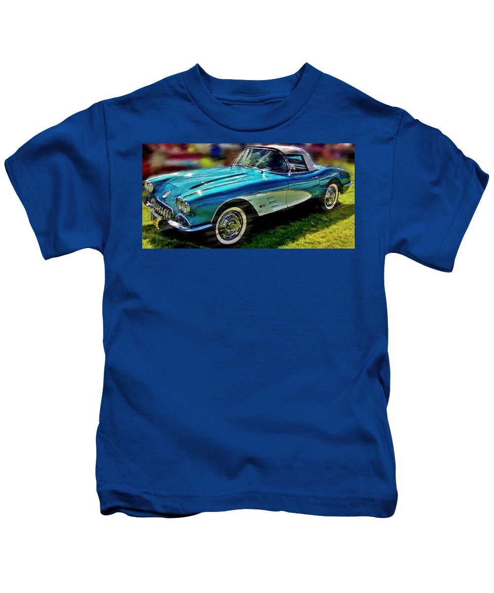Chevy Kids T-Shirt featuring the digital art 1959 Chevrolet Corvette by David Manlove