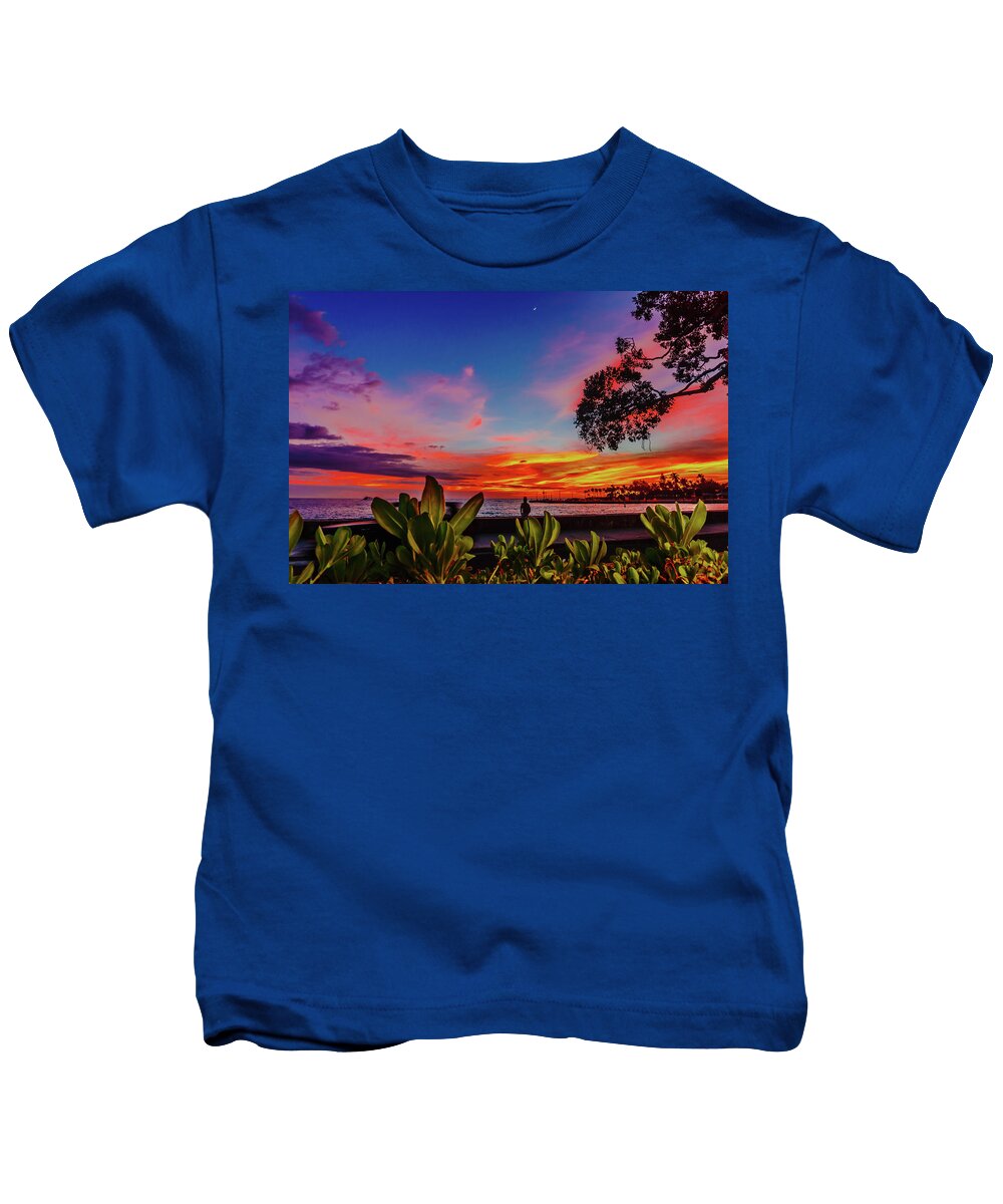Hawaii Kids T-Shirt featuring the photograph After Sunset Colors by John Bauer