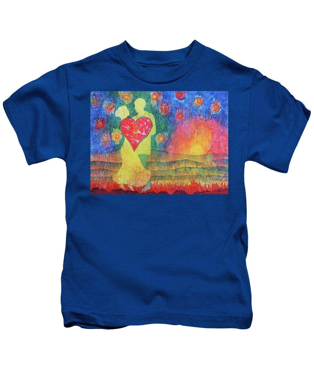 Dance Kids T-Shirt featuring the painting Danced Until Dawn by Lynda Hoffman-Snodgrass