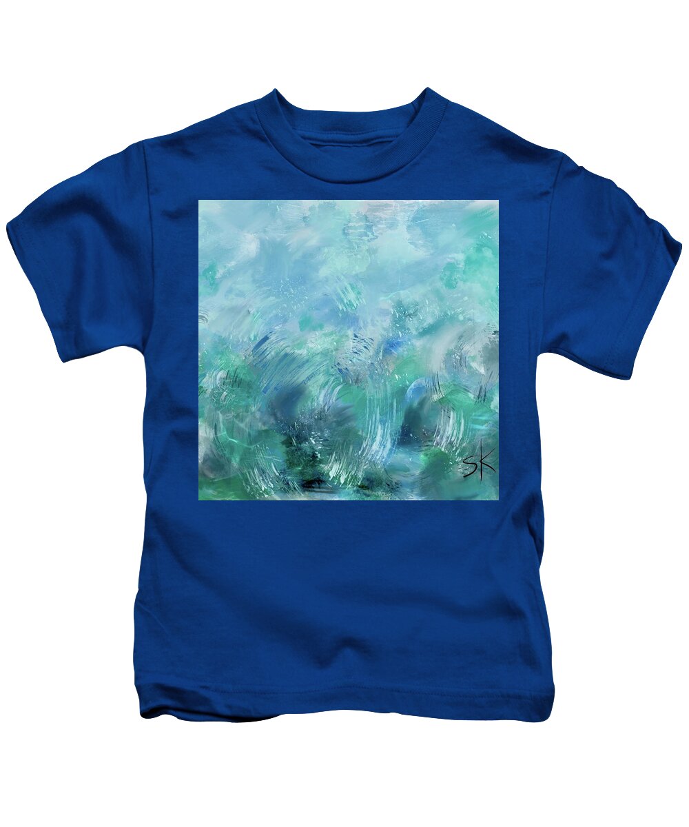 Seascape Kids T-Shirt featuring the digital art Dash and Splash by Sherry Killam