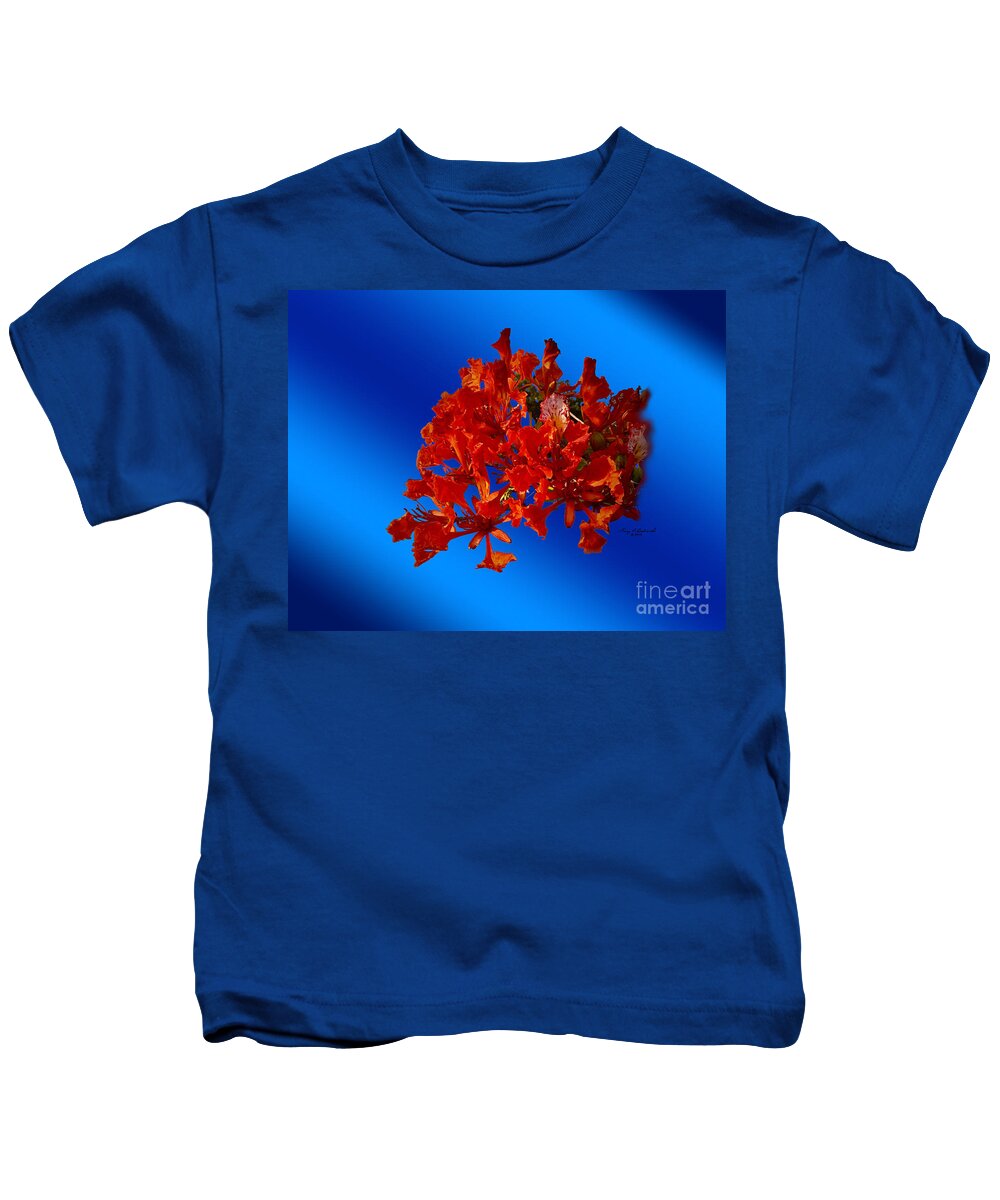Brilliant Kids T-Shirt featuring the photograph Flaming Royal Poinciana by Gary F Richards