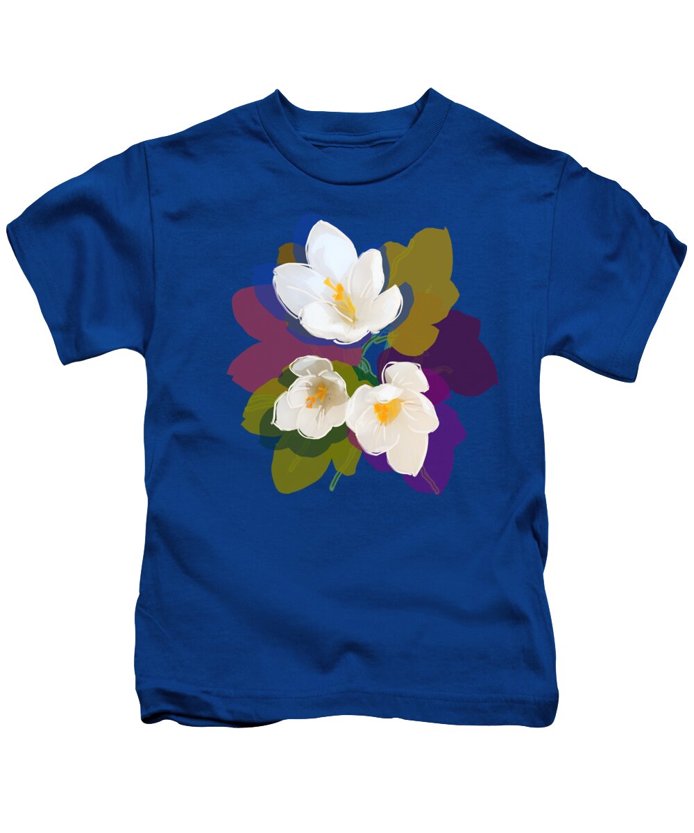Flowers Kids T-Shirt featuring the mixed media Flower Blossom THREE by BFA Prints