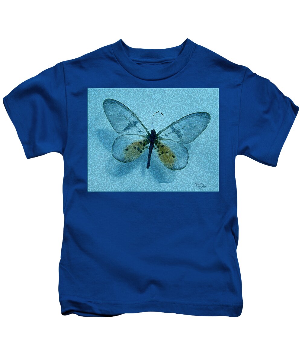 Butterfly Kids T-Shirt featuring the digital art Glass Wing by Vallee Johnson