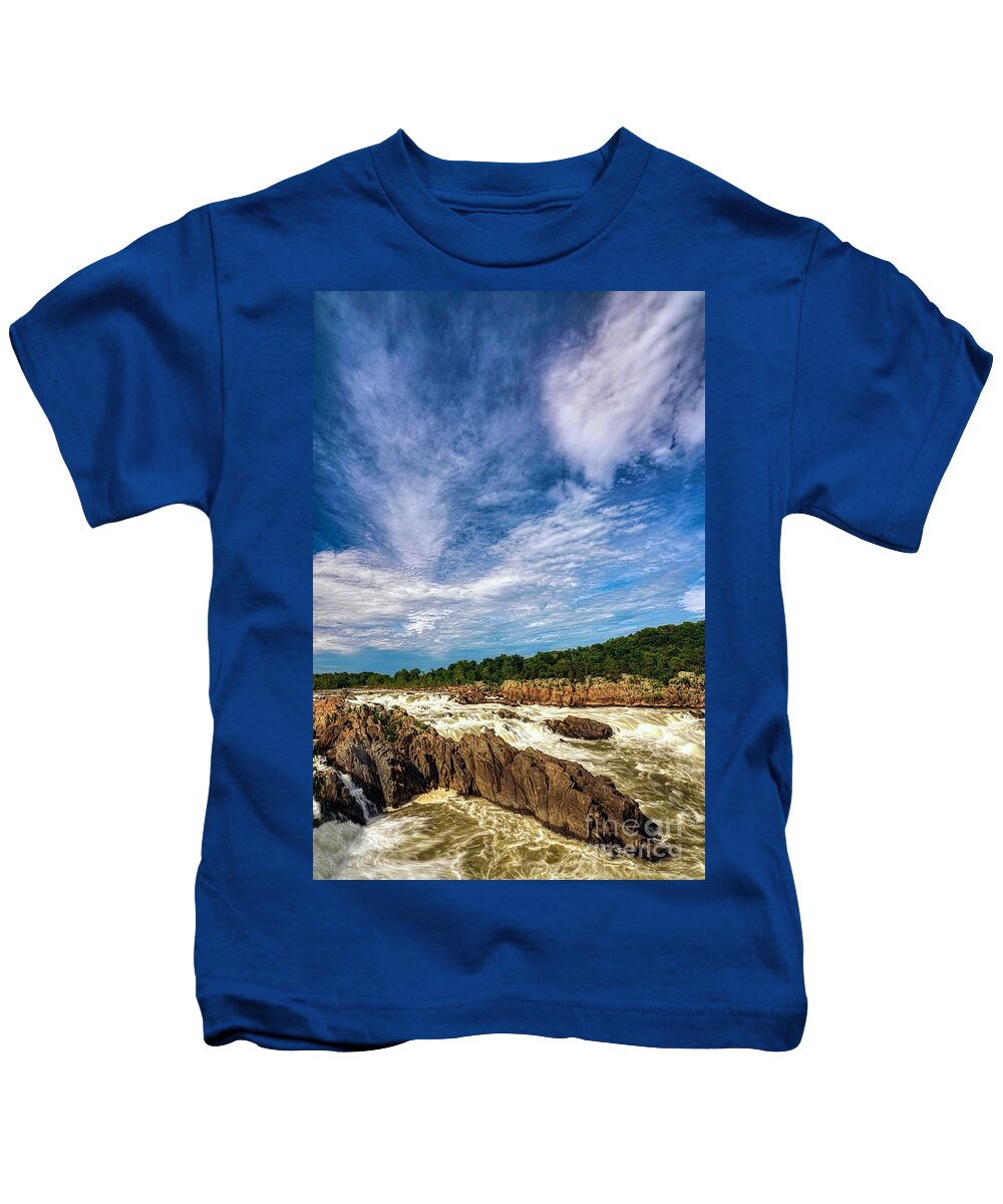 Great Kids T-Shirt featuring the photograph Great Falls of the Potomac by Bill Frische