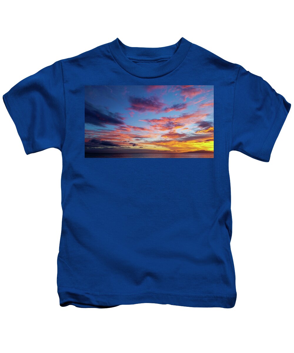 Hawaii Sunset Kids T-Shirt featuring the photograph Kihei Sunset by Chris Spencer
