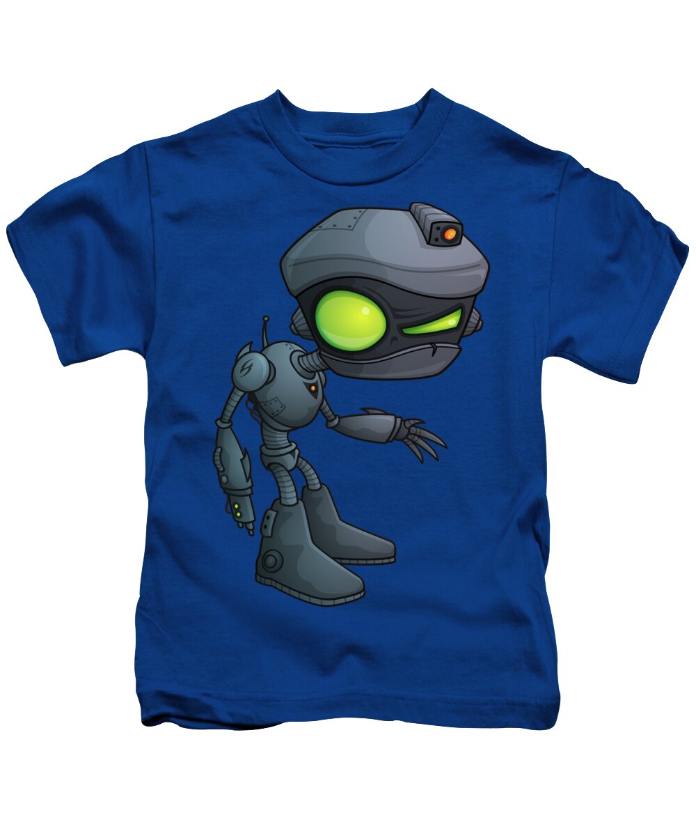 Robot Kids T-Shirt featuring the digital art Krank by John Schwegel