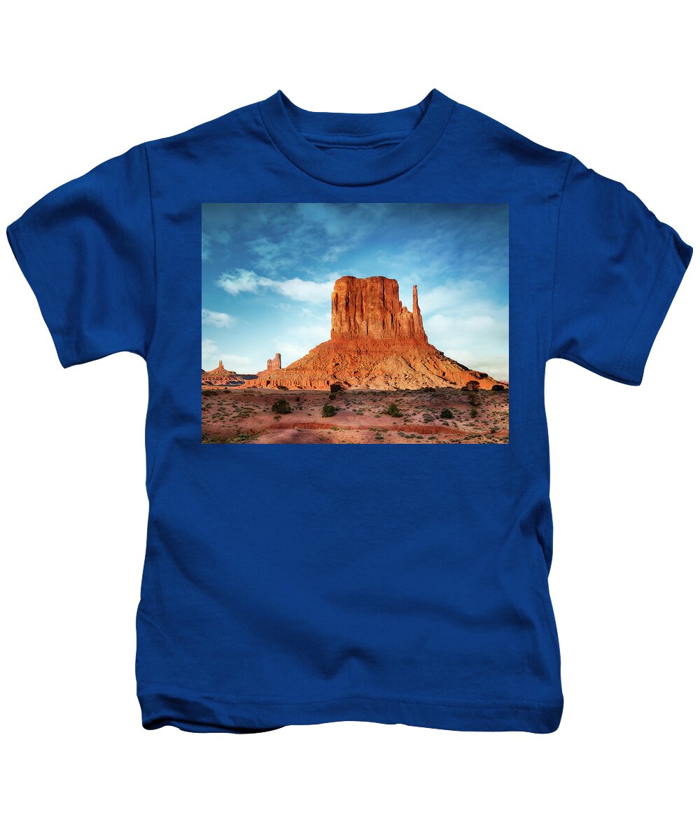 Ut Kids T-Shirt featuring the photograph Monument Valley Sunset 1304 by Kenneth Johnson
