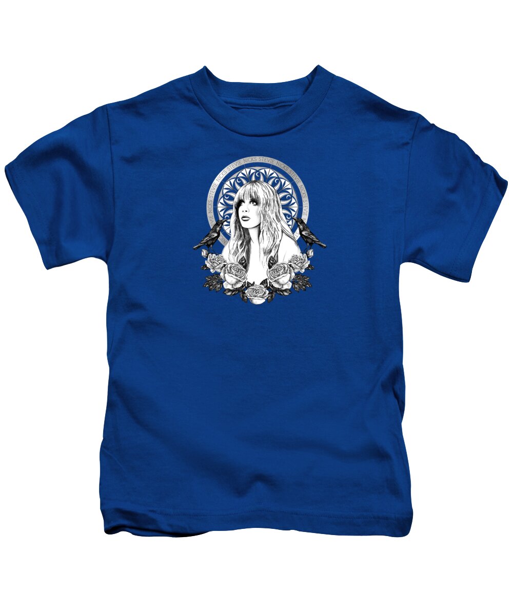 Painting Kids T-Shirt featuring the painting Stevie Nicks Angel Of Dreams Icon by Little Bunny Sunshine