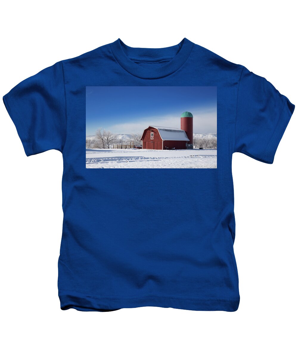 2019 Kids T-Shirt featuring the photograph The Red Barn by Bridget Calip