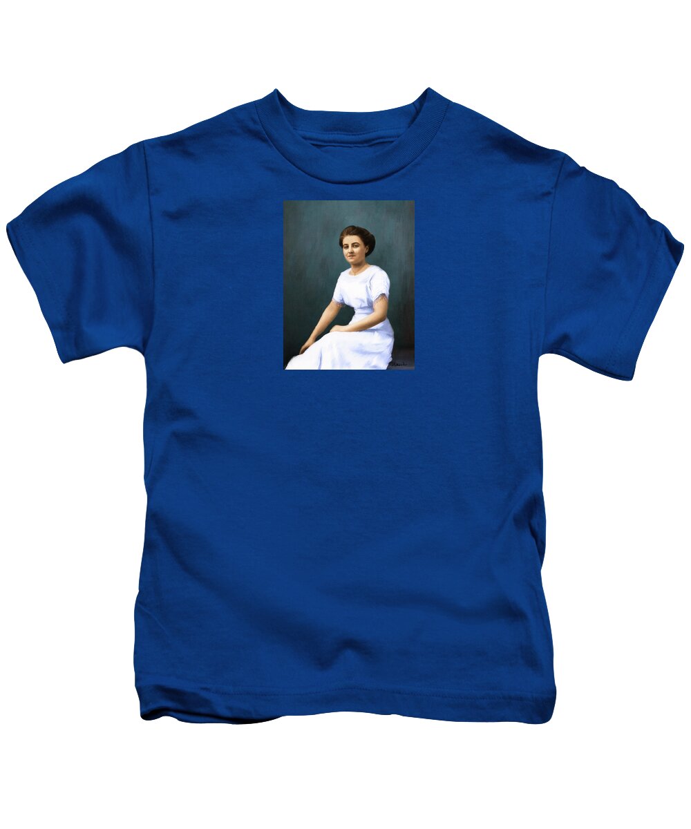 Beautiful Women Kids T-Shirt featuring the painting The Smile by Diane Chandler