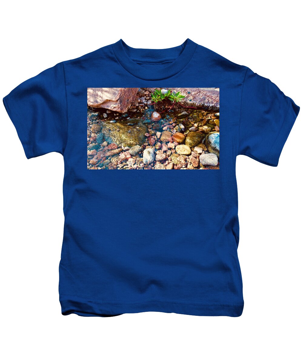 Las Vegas Kids T-Shirt featuring the photograph Up a Creek by Debra Grace Addison