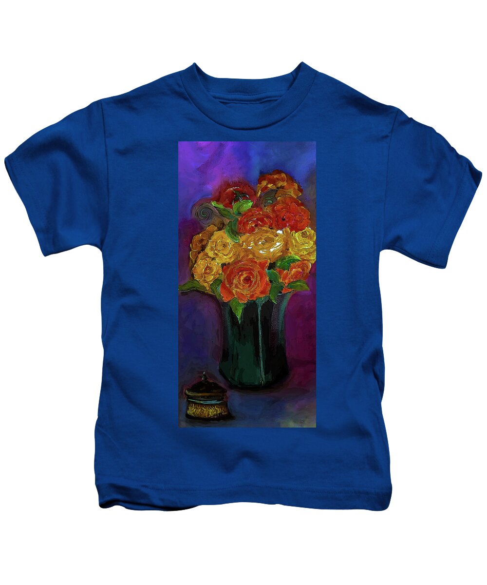 Warm Kids T-Shirt featuring the digital art Warm Winter Rose Painting by Lisa Kaiser