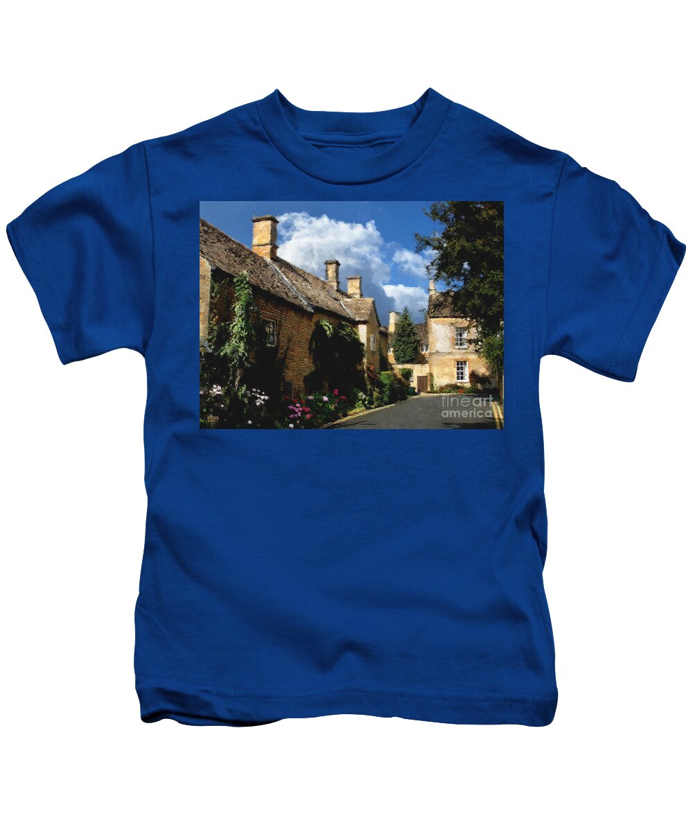 Bourton-on-the-water Kids T-Shirt featuring the photograph Another Backstreet in Bourton by Brian Watt