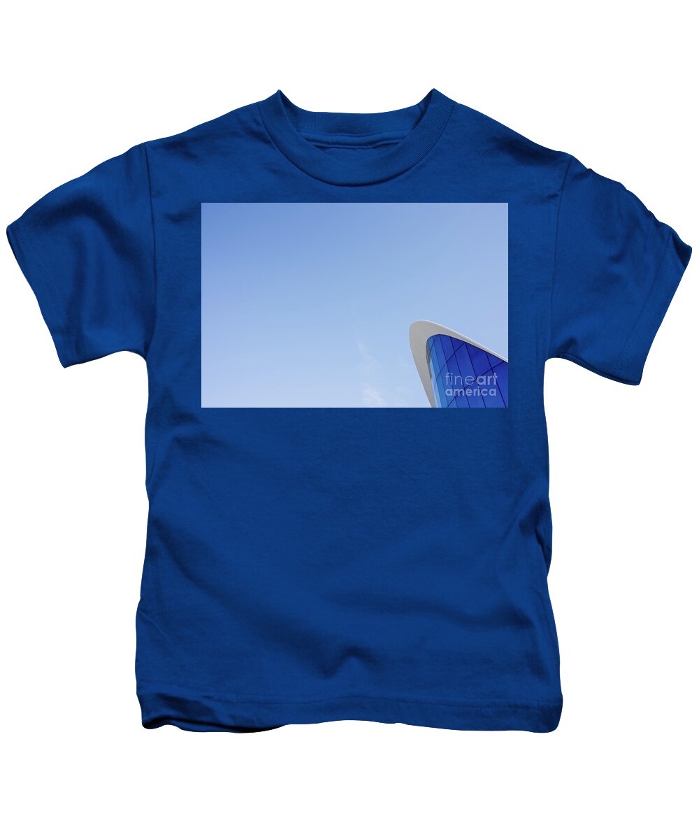 Architecture design background with negative space and blue sky. Kids  T-Shirt by Joaquin Corbalan - Pixels