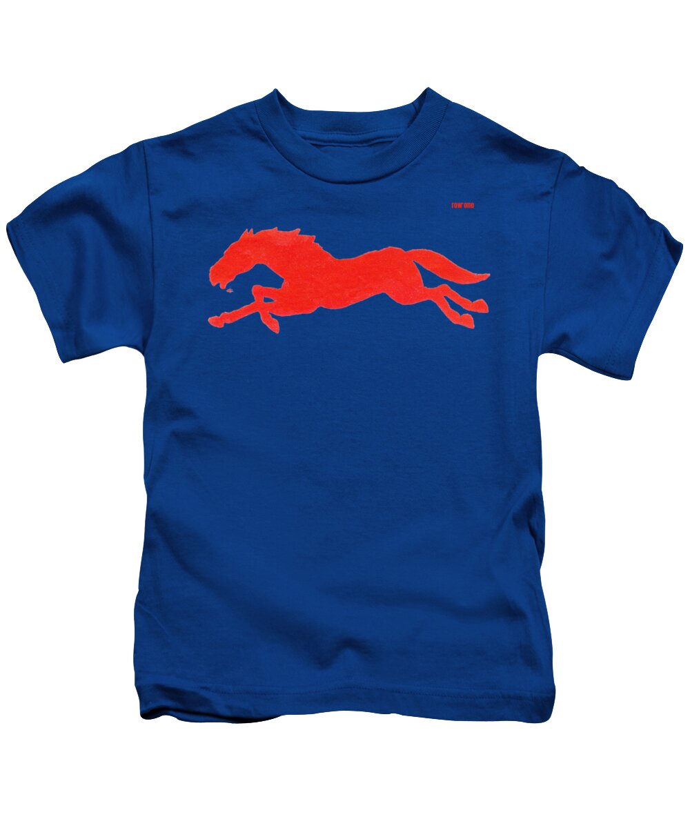 Smu Kids T-Shirt featuring the mixed media 1933 SMU Mustangs Art by Row One Brand