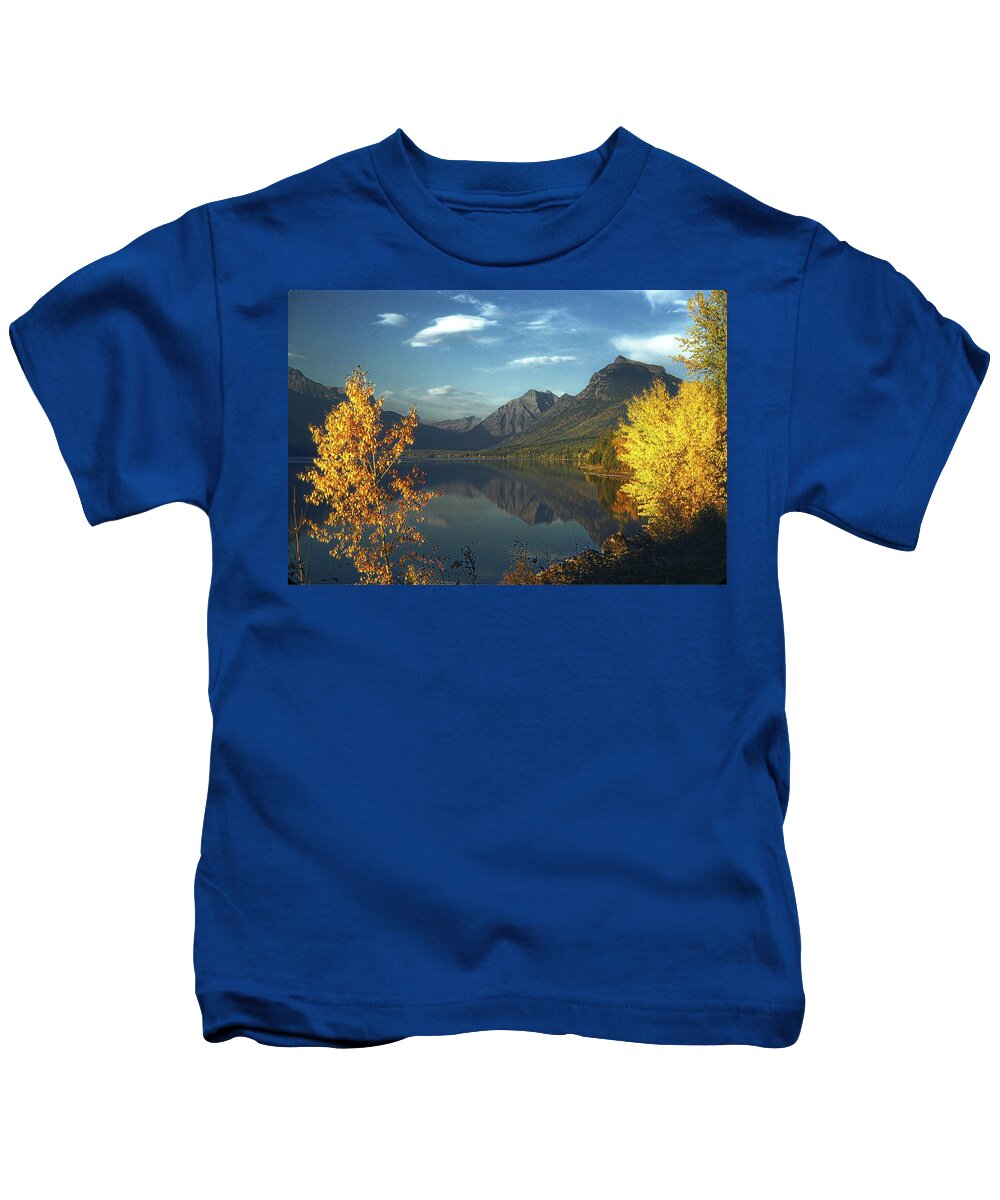 Lake Kids T-Shirt featuring the photograph Autumn Lake Reflections by Russel Considine