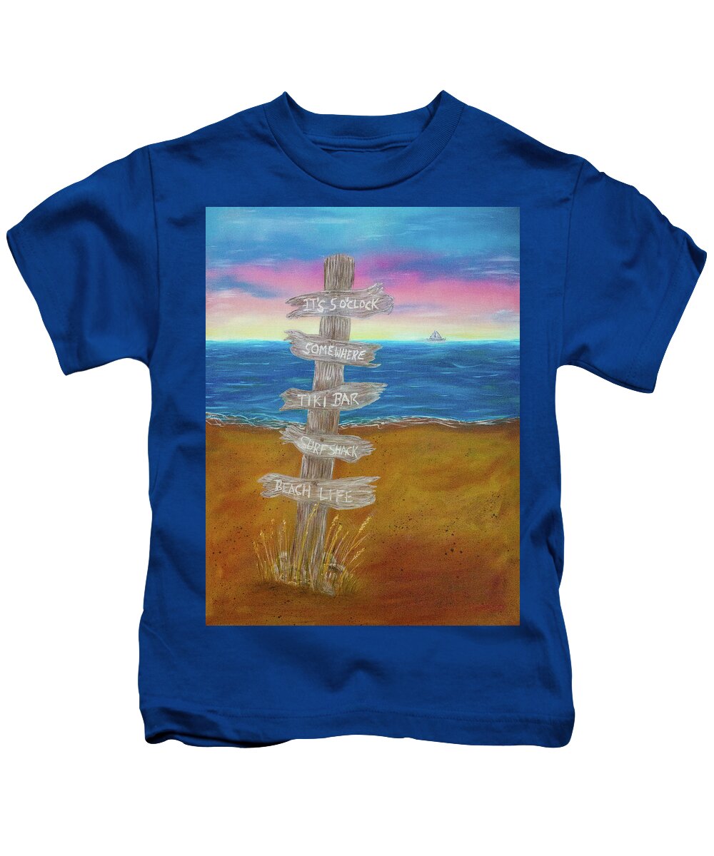 Beach Kids T-Shirt featuring the painting Beach Life by Randy Sylvia