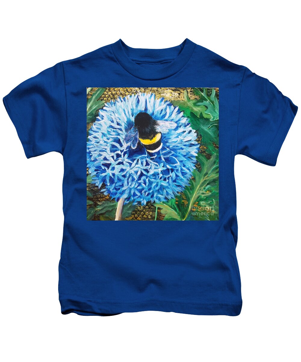Flower Kids T-Shirt featuring the painting Bee Prepared by Merana Cadorette