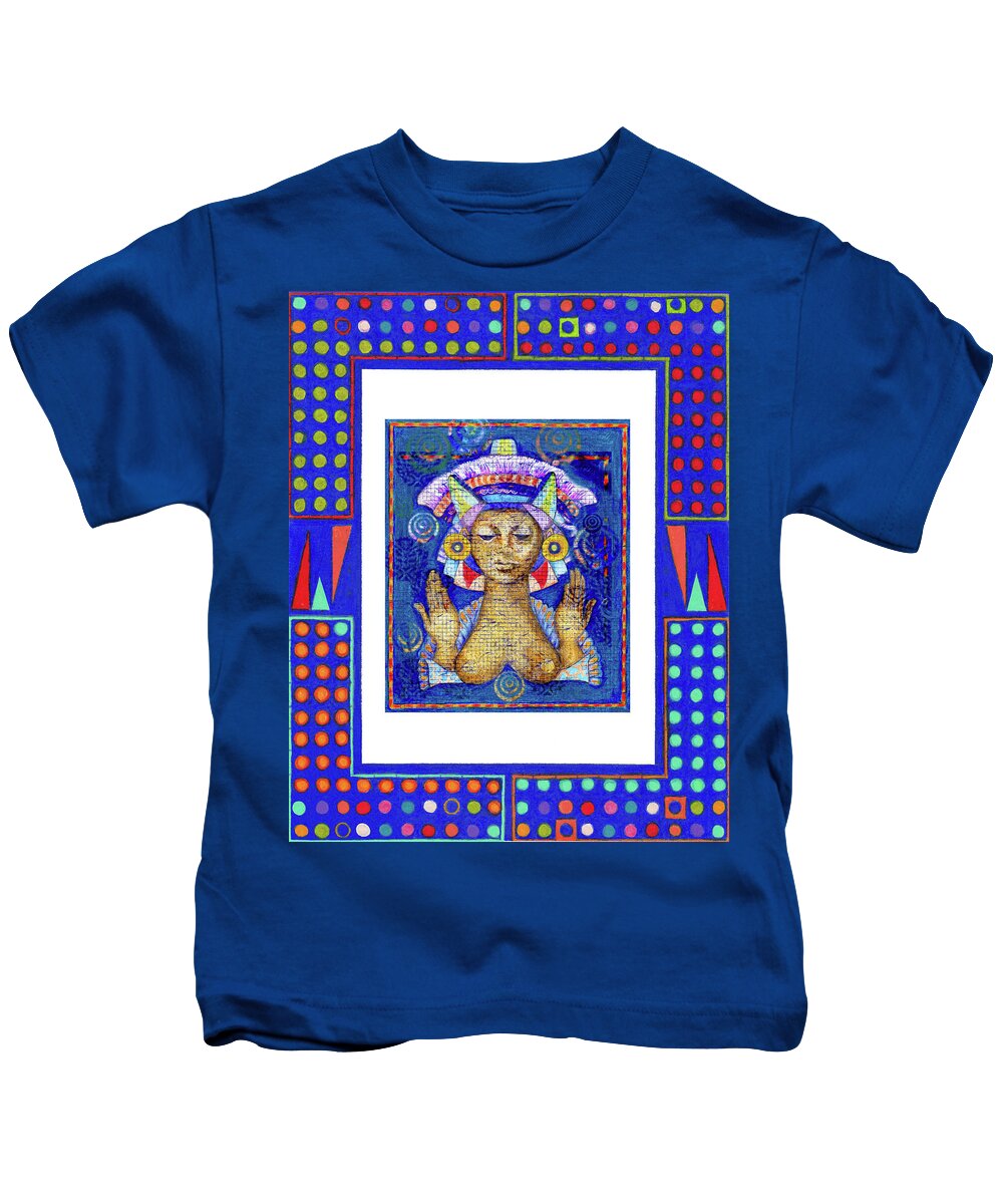 Goddess Kids T-Shirt featuring the digital art Blue Goddess by Lorena Cassady