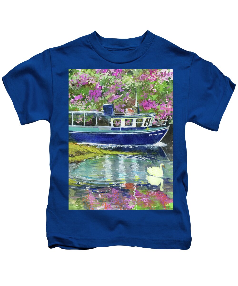Ireland Kids T-Shirt featuring the painting Blue Pool, Glengarriff Co. Cork by Rebecca Matthews
