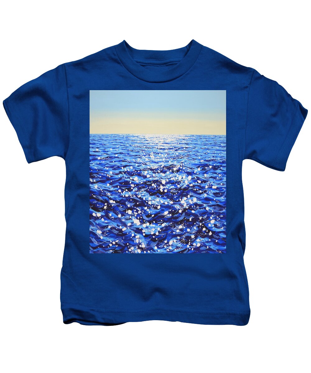 Sea Kids T-Shirt featuring the painting 	Blue water. Light. by Iryna Kastsova