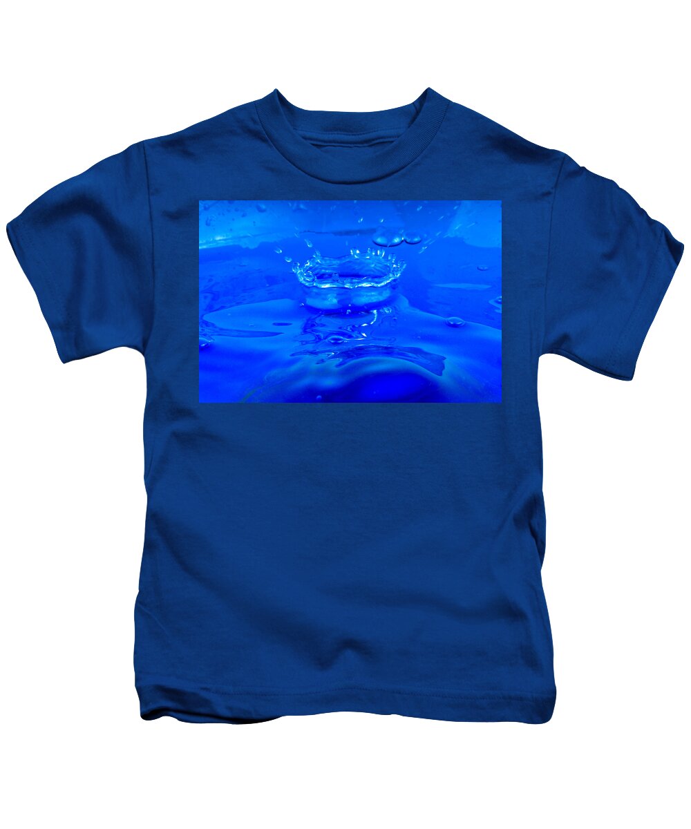 Abstract Kids T-Shirt featuring the photograph Close Up Of The Water Drops by Severija Kirilovaite