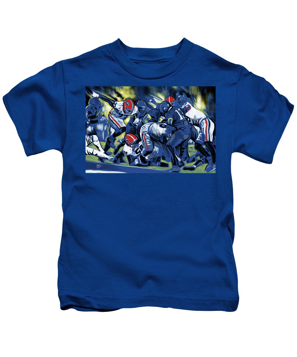 Cold Victory Kids T-Shirt featuring the painting Cold Victory by John Gholson
