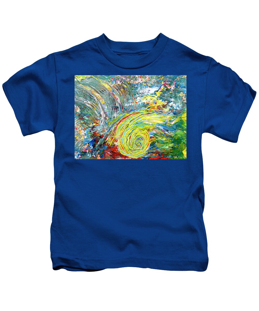 Wall Art Kids T-Shirt featuring the painting Creative Vaulting and Somersaulting by Ellen Palestrant