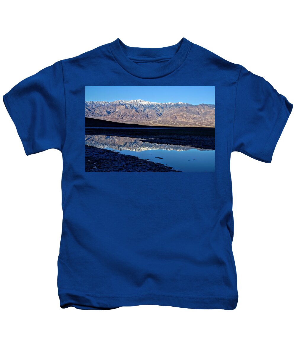 Badwater Kids T-Shirt featuring the photograph Death Valley Reflection by Brett Harvey