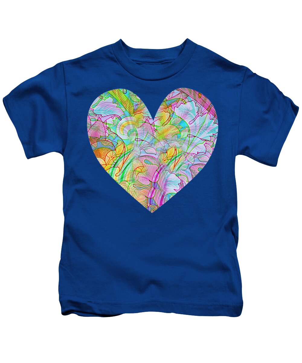 Heart Kids T-Shirt featuring the digital art Don't Leaf My Heart Alone by Gaby Ethington