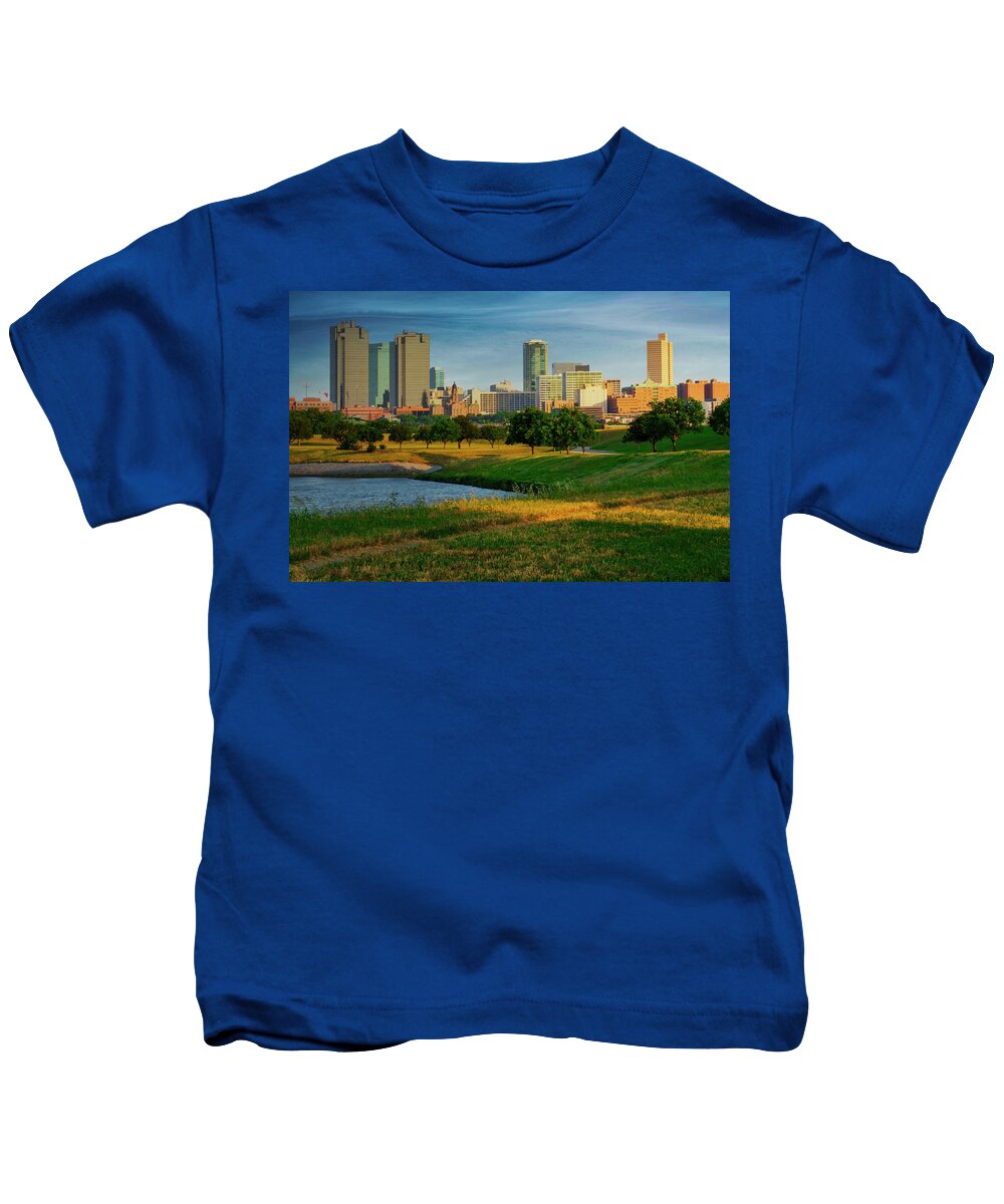 Fort Worth Kids T-Shirt featuring the photograph Downtown Fort Worth by Joe Paul