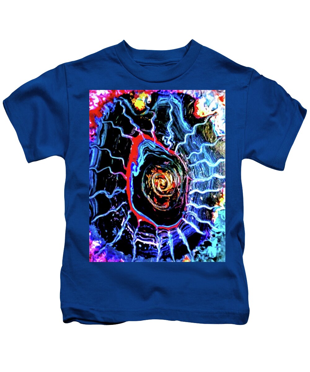 Electric Kids T-Shirt featuring the painting Electric Blue by Anna Adams